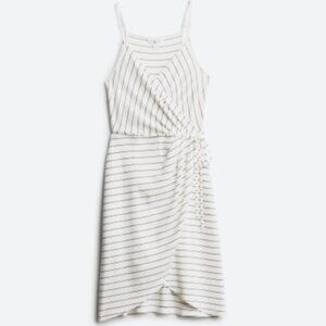 Faux Wrap Striped Dress